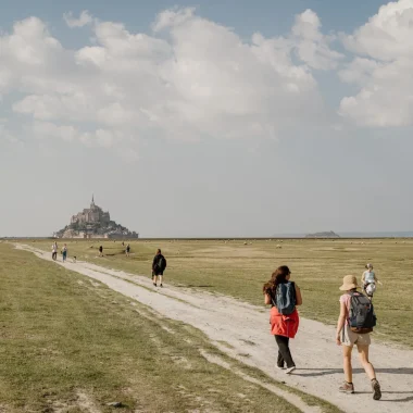 Arrivée au Mont-Saint-Michel, rando, GR® 223