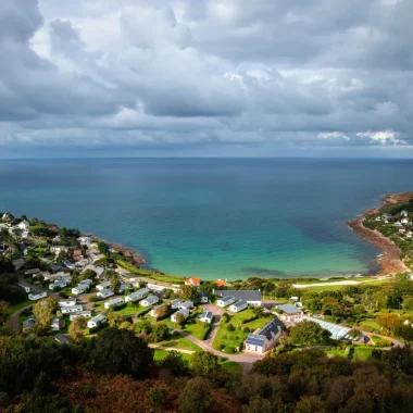 Vue aérienne sur l'Anse du Brick, Fermanville